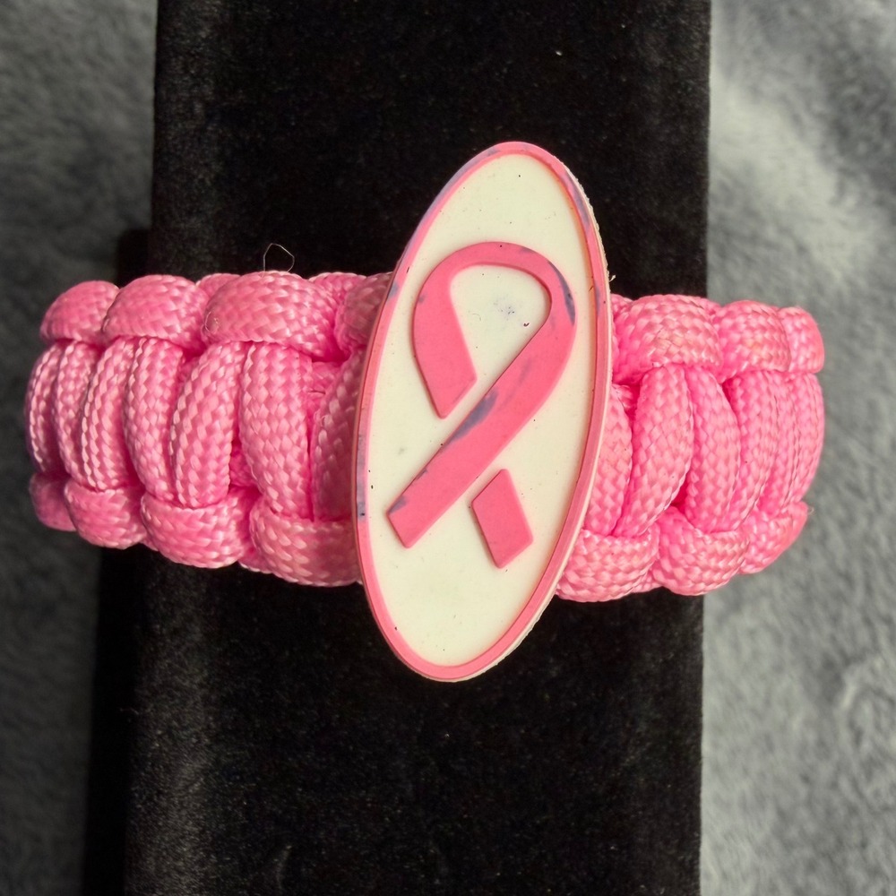 Pink Paracord Bracelet Breast Cancer‎ Awareness Ribbon Buckle